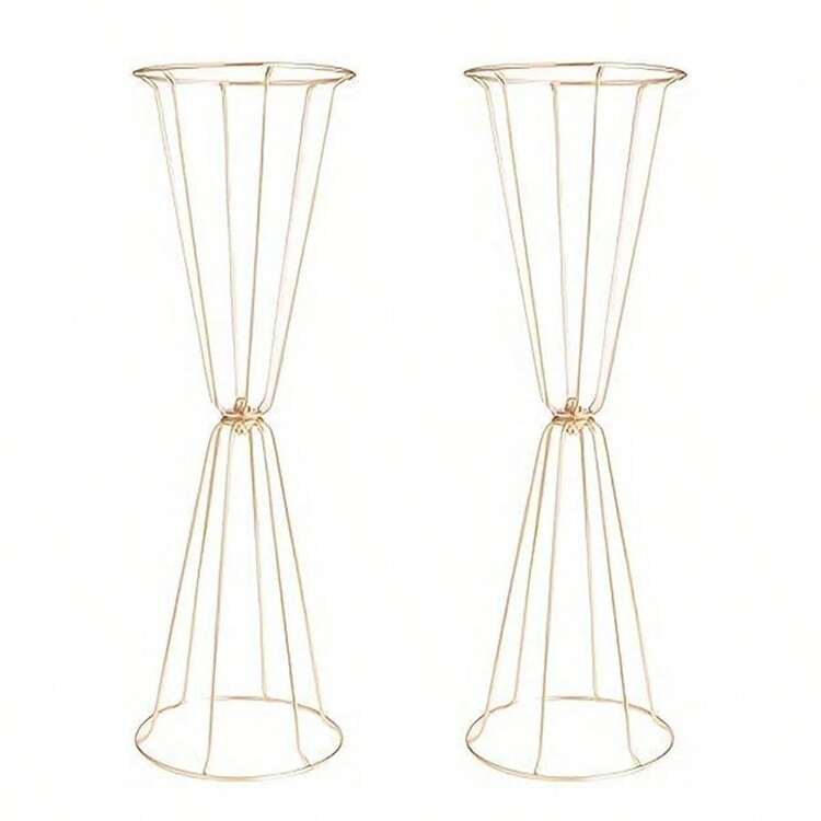 Metal Iron Flower Stand Set (2/6/10 Pcs), Suitable For Wedding Table Centerpiece Decor, Metal Flower Stand Vase Column, Tall Geometric Flower Stand Decor For Wedding Aisle, Baby Shower, Wedding Reception And Home Decor - A - View 8