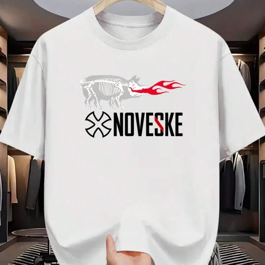 Printed T-Shirt For Men And Women - 白色 - 查看 1