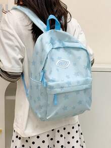 Nueva mochila con estampado de estrella, adecuada para la escuela, temporada de graduación, de moda y versátil, mochila de viaje de pareja de gran capacidad y multifuncional - Multicolor - Ver 2