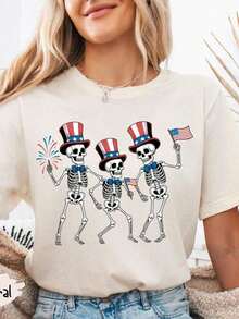 Camiseta genial informal C-AmiS-Eta Familiar RE1TRO Comoda Del 4 De Julio, C-AmiS-Eta De TR-Ipulación Del 4 De Julio, Regalo Del Día De La Independencia, Regalo A Juego Para Familias Estadounidenses, C-AmiS-Eta PatriótiC-A Puro Algodón Camiseta – A Versátil Elemento básico Para Relajado Fines de semana, El Perfecto Compañero Para Picnics, Reuniones Y Familia Reuniones Un Indispensable Multiusos Pieza En Cualquiera Armario. Moda - Blanco - Ver 6