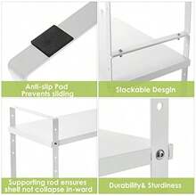 Across-Star - Estante organizador expandible para gabinete soporte apilable para mostrador de cocina estante de despensa de altura ajustable estante para especias blanco paquete de 2   39586756 - Blancopaquete de 2 - Ver 7
