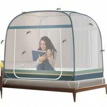 Mosquitero para cama king sizeMosquitera Plegable para Camas con Doble Puerta e Inferior de Red para bebés Adultos Viajes Camping al Aire Libre antimosquitos 150*200CM Verde azul1.5*2   6989587 - Verde azul1.52 - Ver 7