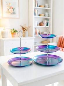 Bộ 3/4 giá đựng bánh nhiều tầng kiểu Châu Âu mới về, kèm phụ kiện, giá trưng bày bánh ngọt, đồ ăn nhẹ, trái cây cho nhà bếp, tiệc trà, họp mặt Giáng sinh và làm quà tặng. - Bạc chuyển sắc - Xem 1
