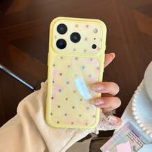 Funda de teléfono estilo graffiti con estrellas coloridas de GUCADI compatible con Apple 17, 17 Pro Max, 13 chapado en oro, 15 de cobertura completa, 16 creativo coreano, única, creativa, geométrica, minimalista, fresca y sencilla, de nicho, estilo de lujo ligero, estilo Ins - Amarillo - Ver 3