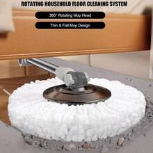 Spin Mop And Bucket With Wringer Set - 360 Spinning Mop With 53-In Adjustable Handle, Microfiber Mops Floor Cleaning, With 2 Washable Mop Refill 30 Cloths Floor Cleaning - Mặc định - Xem 5