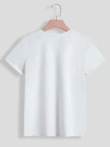 This Premium T-Shirt With A Retro American Citrus Stripe And Lemon Print Effortlessly Creates A Sweet And Casual Look, Perfect For Summer Leisure Time, Daily Commutes, Casual Outings, And Vacations. ! - 白色 - 查看 3