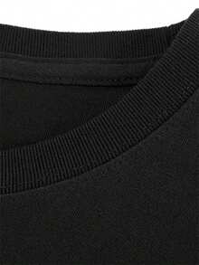 SimpieAndVersatileDesign lanzó recientemente una camiseta de moda femenina para primavera-verano, muy popular, con un estampado de letras direccionales, adecuada para usar durante todo el año. - Negro - Ver 4