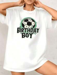 A Simple And Versatile Women's T-Shirt With A Football Print, Made Of 100% Cotton, Featuring A Crew Neck, A Casual Style, And A Unique Look. A Great Gift For Friends And Family: A Vintage Urban Style T-Shirt Suitable For Both Men And Women, With A Relaxed Fit, Pure Cotton, Short Sleeves, And A Crew Neck. - 紅色 - 查看 6