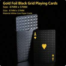 Bộ bài tây mạ vàng sang trọng - Bộ bài poker PVC chống nước chất lượng cao, thiết kế lưới đen, bền và mềm tiêu chuẩn casino, phù hợp cho trò chơi người lớn, biểu diễn ảo thuật và sưu tập - Nhiều màu - Xem 3