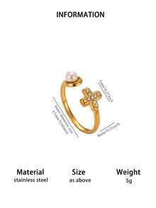 1 Pc Fashion Knot Cross Ring For Women Gold Color Stainless Steel Geometric Ring Wedding Party Jewelry Gift - Gold 1 - View 9