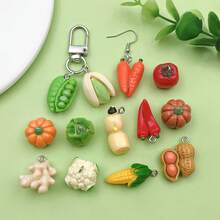 10/20 Stücke süße Harz Gemüse und Obst Charms, realistische Simulation Lebensmittel Harz Anhänger für DIY Armband Halskette Ohrringe Schmuckherstellung Handwerk Accessoires - Verschiedenfarbig - Übersicht 5