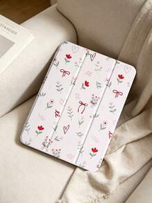 1个红色蝴蝶结花叶图案彩绘平板电脑保护套，兼容iPad Mini 4/Mini 5/Mini 6/Mini 7/Air/Air 2/9.7/10.2/10.5/Air 4/Air 5/10.9/Pro 11英寸/第十代/Air 11英寸(M2)-2024/Pro 11英寸(M4)-2024/Air 11英寸(M3) 2025/(A16) 11英寸第十一代 2025/Air 7(M3)2025(11英寸)/Air 8(M4)2026(11英寸)型号，以及Galaxy Tab A8 10.5英寸 2022。 - 彩色 - 查看 3