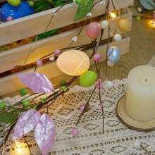 ATDAWN Guirnalda de Navidad con huevos de Pascua de 6 pies, funciona con pilas, guirnalda de Navidad con luces, guirnalda de huevos para Pascua, día festivo, primavera, hogar, decoración de Navidad - Vistoso - Ver 6