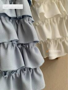 2026 Spring New Arrival N&K [Immediate Shipping] Kayohen Cake Skirt | Cute And Fluffy Silhouette, Available In White, Light Blue, Khaki, Denim Blue, And Black. Size S (40-50kg) - White - View 6