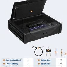Quick Access And - Biometric Gun  - Fingerprint, Keypad And Key - Lighted Storage For Bedroom, Living Room Or Closet, Efficient Protection And Organization - B - View 2
