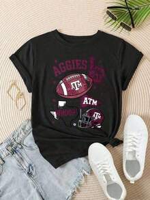 Cute Unisex Premium Casual T-Shirts, Fashionable Print For Women, Texas American Football Helmet Design, Suitable For All Seasons
Unisex Black Cotton T-Shirt, Loose Fit, Comfortable, Urban Vintage Style. - 黑色 - 查看 2