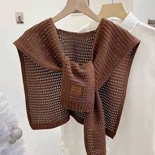 1pc Solid Color Detachable Collar, Minimalist Shirt Collar - Mocha Brown - View 9