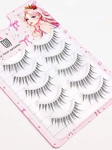 5 Pairs Manga-Style Eyelashes, Natural Look, Anime Eyelashes, Clear Band, Natural Manga Eyelashes, Korean/Japanese Style, Cosplay Eyelashes - View 5