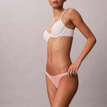 Calvin Klein Calvinklein Icon Logo Dipped String Thong Underwear  Women  Panties QD5157 - Hoa rơi, san hô, hạnh nhân - Xem 4