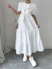 Women Midi Dresses - White - View 6