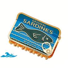 Pinza para el cabello con forma de lata de sardinas, pinza para el cabello de metal grande con forma de lata de pescado, agarre fuerte y antideslizante adecuado para cabello grueso y fino, accesorio para el cabello con tema náutico oceánico para mujeres y niñas - Multicolor - Ver 9