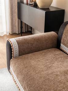 1 tấm bọc ghế sofa nhung cao cấp, chống trượt, thân thiện với thú cưng, vải trang trí theo mùa, ngày lễ, đám cưới, phù hợp với tay vịn và tựa lưng ghế sofa 1/2/3/4 chỗ ngồi. - màu nâu - Xem 8