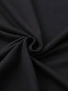Camiseta de manga corta con cuello redondo y estampado de moda, top casual de manga corta para primavera y verano, ropa de mujer - Negro - Ver 6