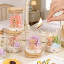 Creative Mini Bear Butterfly Glass Jar Scented Candle, Handmade Soy Wax Aromatherapy Candle For Home Decoration - Multicolor - View 2