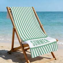 1 pieza Toalla de playa de verano con rayas verdes ultra suave, adecuada para la playa, fiesta de piscina, vacaciones - Accesorios de playa y piscina - estilo4 - Ver 7
