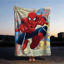 1pc S-Pider-Man Print Blanket,Retro Cartoon Style Throw Blanket,Cartoon Character Printed Blanket,All-Season Universal Nap Blanket,Character Home Decor Blanket,Modern Fashion Gift Suitable For Home Bedroom Bed Sofa Office Lunch Break Cover Picnic Blanket - Nhiều màu - Xem 1