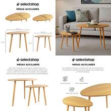 SELECTSHOP Set de 2 Mesas Minimalistas Ovaladas Mesa Auxiliar Lateral Mesita Moderna Minimalista para Sala De Estar Dormitorio Balcón Mesa de Centro Mesita De Noche Grande Café - C y f - Ver 1