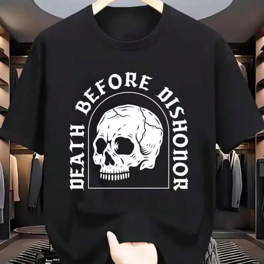 Printed T-Shirt For Men And Women - Black - View 1