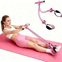 1pc Multifunctional Fitness Resistance Band Abdominal Training Pedal Elastic Band Stretching Band For Gym And Yoga - Multicolor - View 2