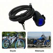Gembok Rantai Sepeda Motor & Sepeda Tugas Berat – Gembok Anti-Pencurian Logam Besi Kuat dengan 2 Kunci, Aksesori Keamanan yang Diperkuat untuk Penggunaan di Luar Ruangan - Hitam - View 5