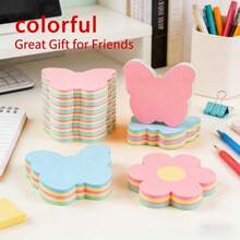 500pcs Creative Assorted Rainbow Sticky Notes, Butterfly Shaped Design With Rainbow Macaron Layered Effect, Suitable For Marking Notes, Leaving Messages, Decorating Planners, Desktop Decor, Applicable For Classroom, Office, Planner DIY And More - one-size - View 1