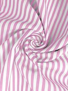 CURVE Una blusa de mujer de verano de gran tamaño, de estilo casual y con rayas tejidas - Rosa - Ver 5