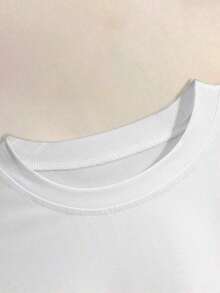 Camiseta de manga corta y cuello redondo informal con estampado de cerezas, para verano - Blanco 3 - Ver 5