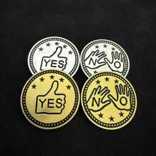1pc Yes/No Decision Coin, Metal Wishing Coin For Stress Relief, Funny Fate Choice Commemorative Coin, Party Game Prop - Multicolor - View 2