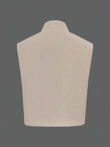 Blusa sin mangas elegante de mujer de doble botonadura, unicolor, blanco casual de verano - Albaricoque - Ver 2
