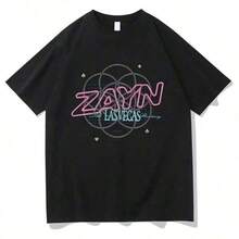 T Shirt Print ,Graphic-Cotton Tees Size Plus, Vegas Airbrush Tee Zayn Malik New Pattern Cotton Comfortable T Shirts Women Men Aesthetic Design Closummer Outfits For Women ,Y2K,Oversized Shirt - màu đen - Xem 8