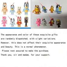 8 pezzi Bluey Bingo Figures Famiglia Kawaii Articolazioni mobili Figurine Giocattolo Cartone Animato Modello PVC Decorazione, Accessori per interni auto e ornamenti per auto, Accessori per interni auto, Ornamenti per auto, Forniture per feste e festa, Regali per feste, Molto adatto per festival, fan e regali, Perfetti regali per feste e vacanze (stile casuale) - A - Visualizzare 11