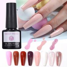 5ml Nude Pink Gel Nail Polish Set Long Lasting Soak Off UV LED Gel Polish Pink Glitter Brown Colors Gel Nail Polish Manicure DIY Home Nail Art Beauty Supplies For Spring Summer Daily Nail Design - Multicolor - View 2