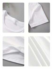 Plus Size T-Shirt With Cat Print "I've Cried Enough" Women's Casual Short Sleeve Summer White Blouse UXQV - 白色 - 查看 8