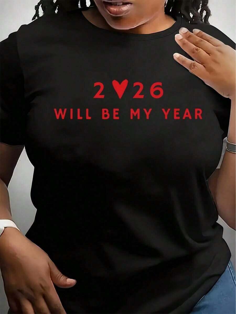 Suave, transpirable y ligero para comodidad durante todo el día. Camiseta de uso diario para el Año Nuevo, camiseta linda como regalo navideño, camiseta de cuello redondo para las fiestas, camiseta con estilo de Año Nuevo, camiseta de uso diario para el Año Nuevo. Cuello redondo clásico con un corte relajado que favorece todas las formas del cuerpo y es fácil de combinar con jeans, pantalones cortos y leggings. - Negro - Ver 1