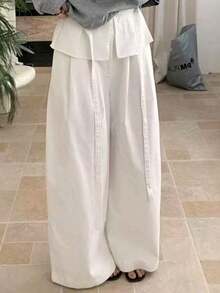 Women Pants - 白色和綠色 - 查看 6
