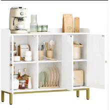 Credenza, Mobile Contenitore con 3 Ante, Credenza Multifunzionale con Ripiani Regolabili, Mobile da Soggiorno, Cucina, 30 x 100 x 80,5 cm - 1 - Visualizzare 6