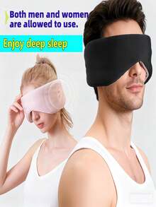 1 pieza Máscara de ojos con cubierta y orejeras 2 en 1, diseño portátil adecuado para durmientes de lado, unisex adulto y parejas - B - Ver 2