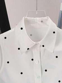 Blusa sin mangas para mujer, de verano, con diseño versátil y elegante, estampado digital de cerezas, imprescindible, alta tasa de devolución, vuelta al colegio, camisa sin mangas para damas - Blanco 3 - Ver 4