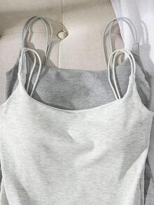 2 piezas Conjunto de camisola sin espalda ajustada para mujer, Camisola sin espalda de verano para mujer, Adecuado para el transporte diario, citas, fiestas, otoño/invierno/verano, Navidad, Año Nuevo, Acción de Gracias, fiestas, bodas, playa, ceremonias de graduación, de moda, elegante, casual, salidas, citas, reservas, transporte, brillante, Día de San Valentín, elegante, vacaciones, casual, Y2K, salidas, ceremonias de graduación y otras ocasiones. - Multicolor 7 - Ver 3