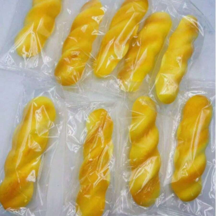 1 món đồ chơi bánh mì mềm dẻo, đàn hồi chậm, giống thật, bánh bông lan PU - Thích hợp làm quà tặng ngày lễ, quà tặng vui nhộn và dễ thương, quà sinh nhật, quà Phục sinh, quà Halloween, quà Giáng sinh, quà tặng tiệc tùng, đồ chơi bóp mềm, đồ chơi giảm căng thẳng, bánh bao bóp mềm. - que bột xoắn - Xem 1